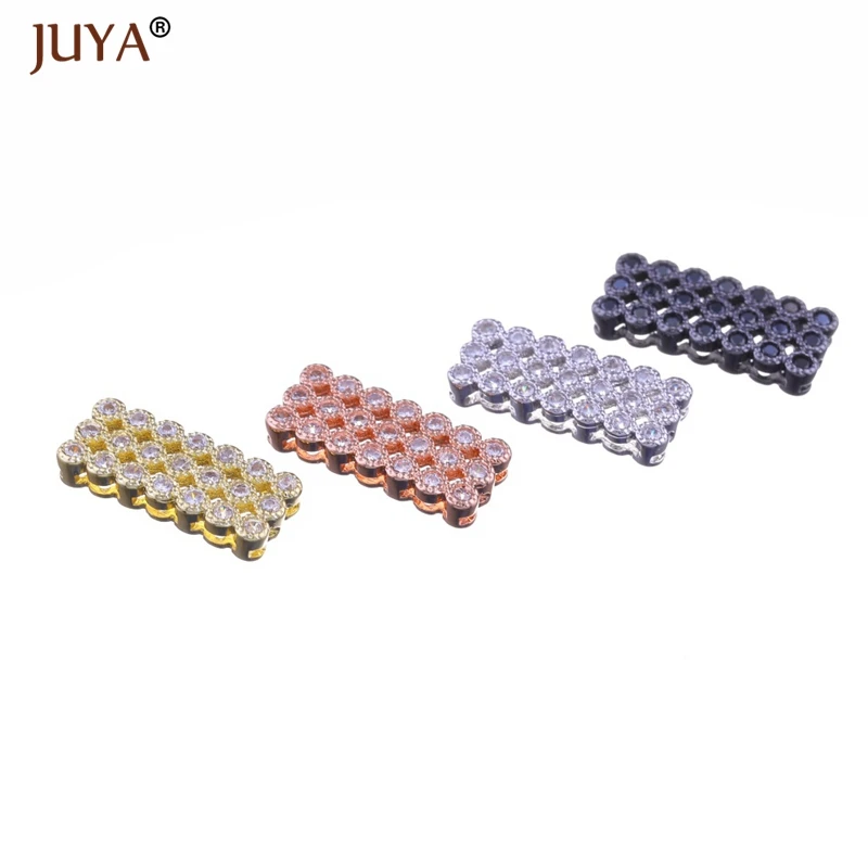 Supplies For Jewelry Copper Zircon Square Charms For Bracelets Necklaces Diy Micro Pave Connectors Bijoux Jewelry Berloques