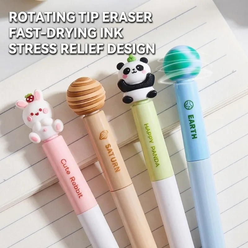

Cute Rotating Erasable Gel Pen Stress Relief Design Twist Action Core Smooth Quick Drying Ink Ideal for Erasable Friction Pen