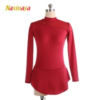 Niños, Adultos, Trajes de patinaje artístico para mujeres, Faldas, Vestidos de actuación, Rojo, Negro