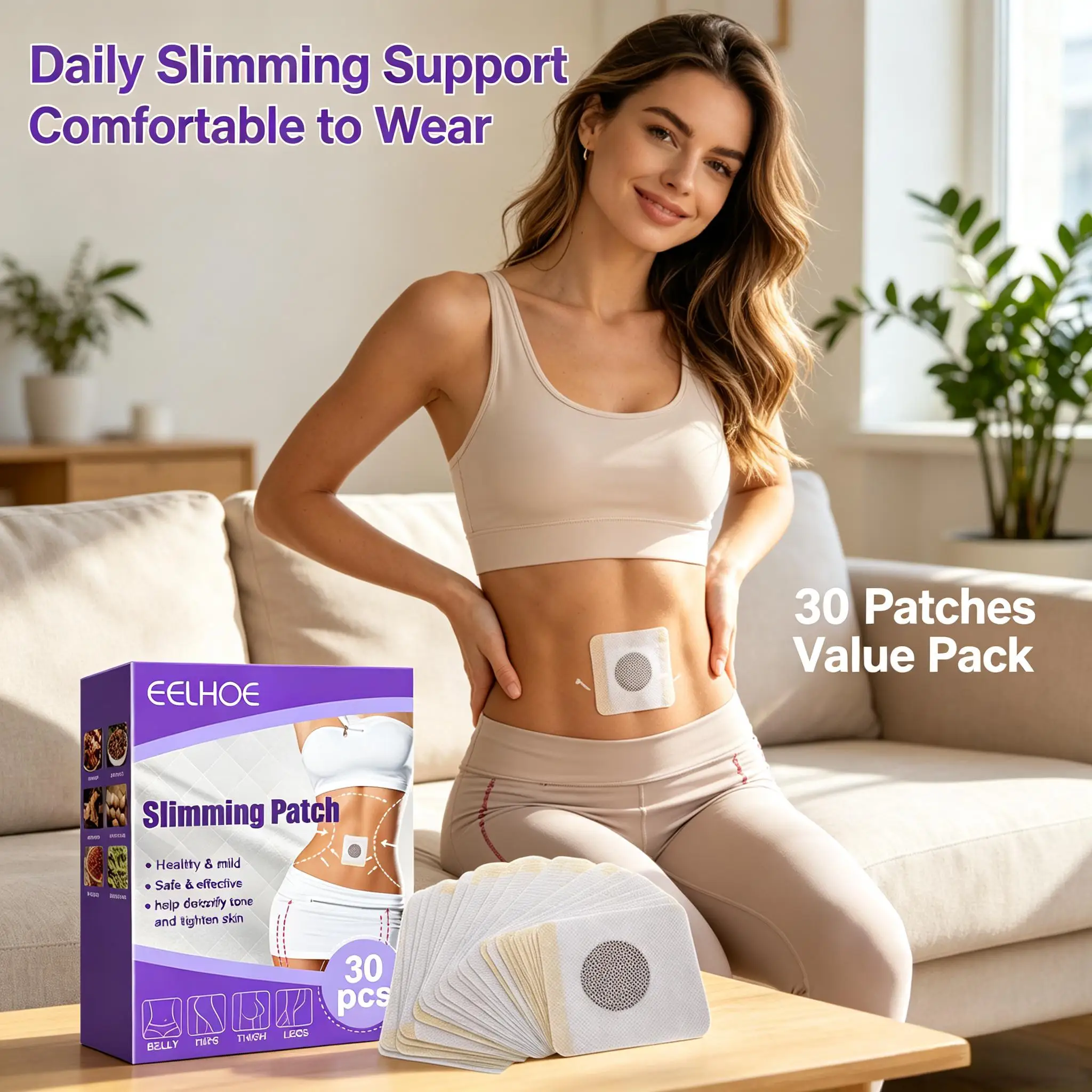 Fat Burning Patch Tighten Relax Skin Optimize Body Contours Soothe Swell Boost Metabolism Weight Management Belly Slim Stickers
