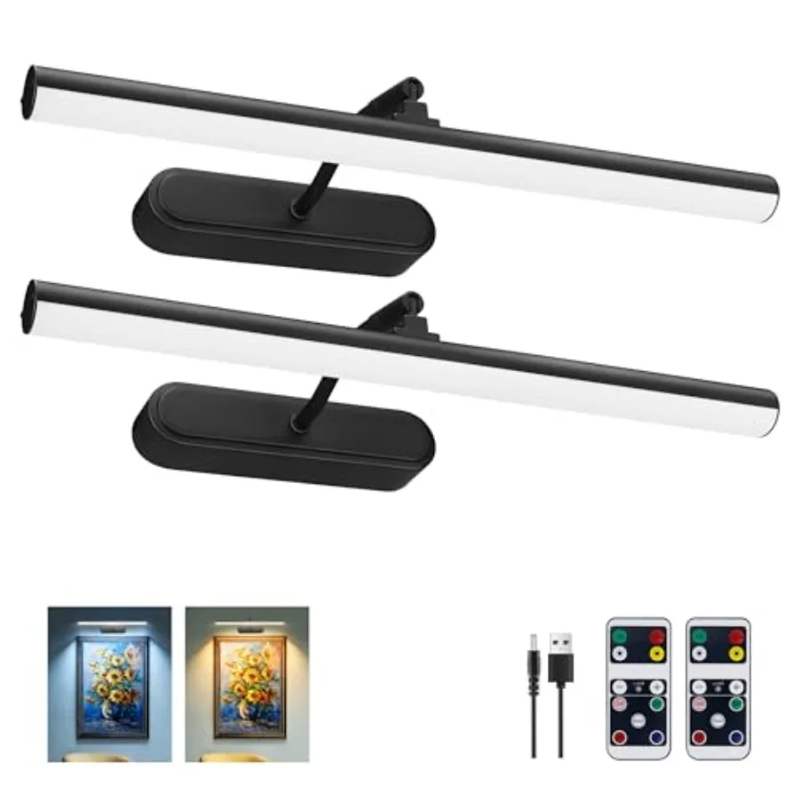 

Светильник для картин и произведений искусства, настенный, на батарейках 5000 мАч, с пультом ДУ, таймером и регулировкой яркости, для рамок