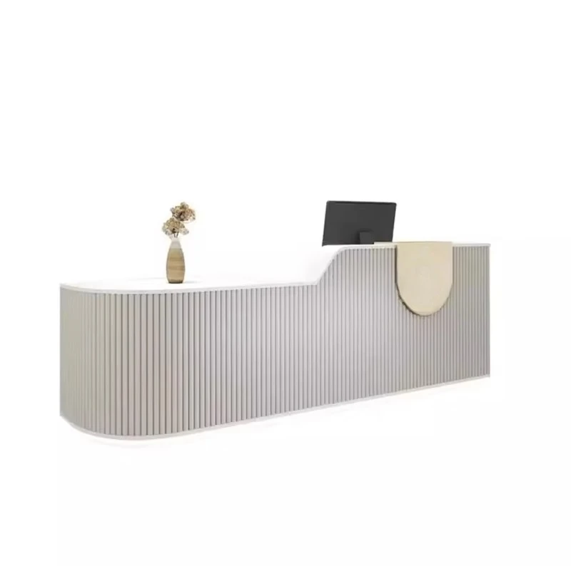 

&c Beauty Salon Modern Design Wooden Reception Desk Barber Shop Boutique Simple White Small Office Reception Desk