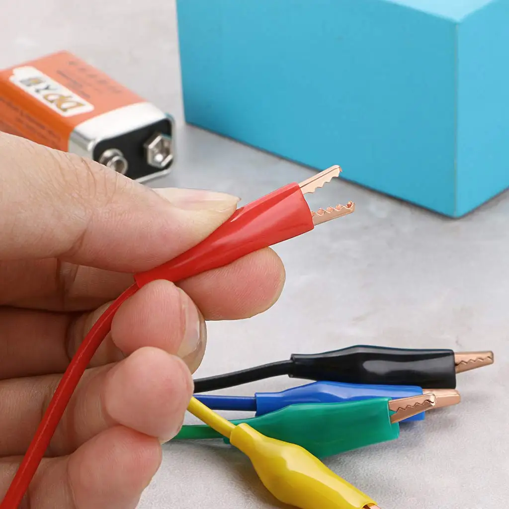 Banana Plug to Alligator Clips Test Leads 5 Colors Soft Flexible Electrical Wire Cables for Multimeter Electrical Testing