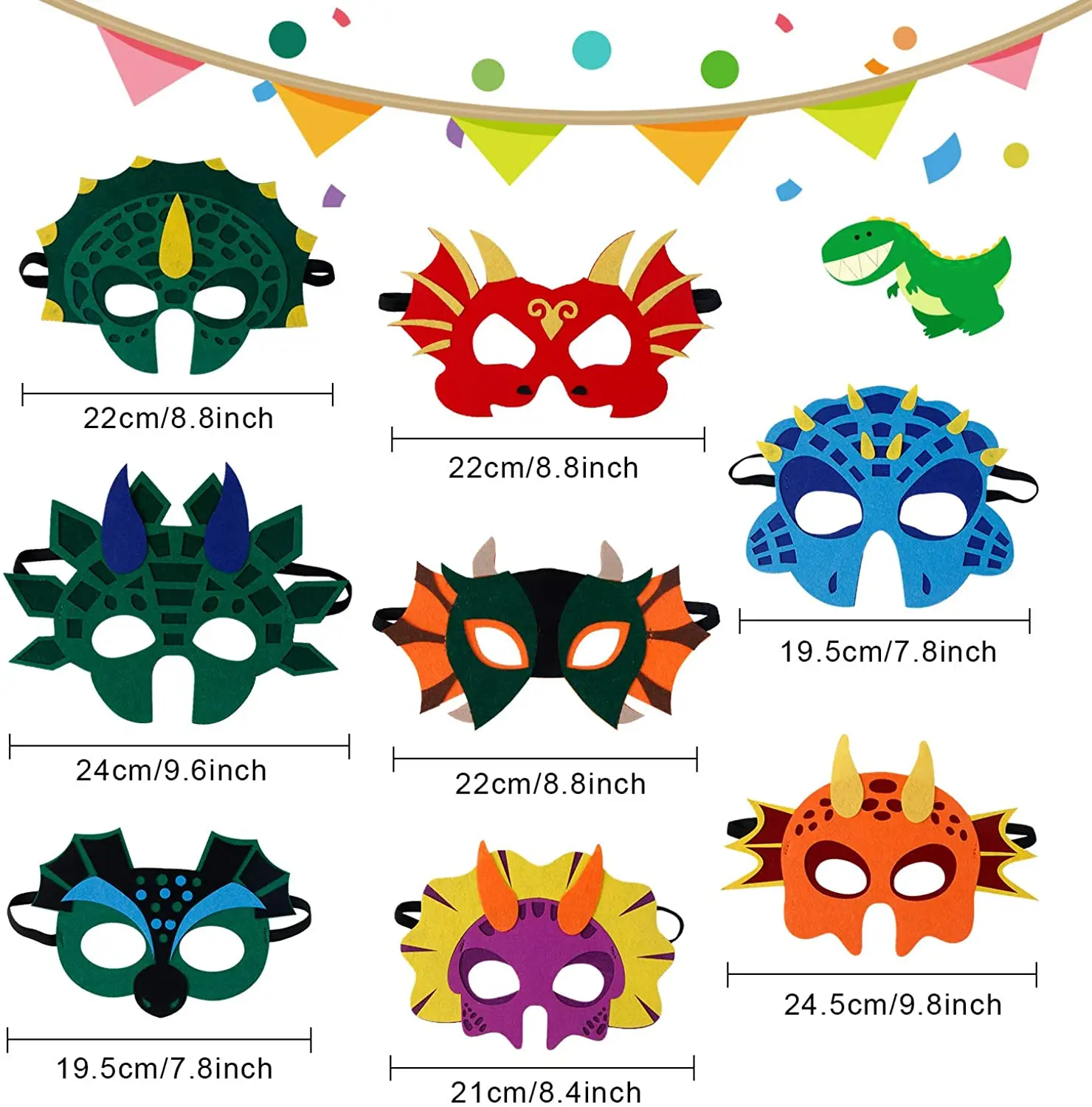 6-18 pz maschere per feste di dinosauro elastico EVA feltro bambino schiuma Dino maschera per bambini Cosplay a tema Masquerade aprile sciocchi regalo di giorno