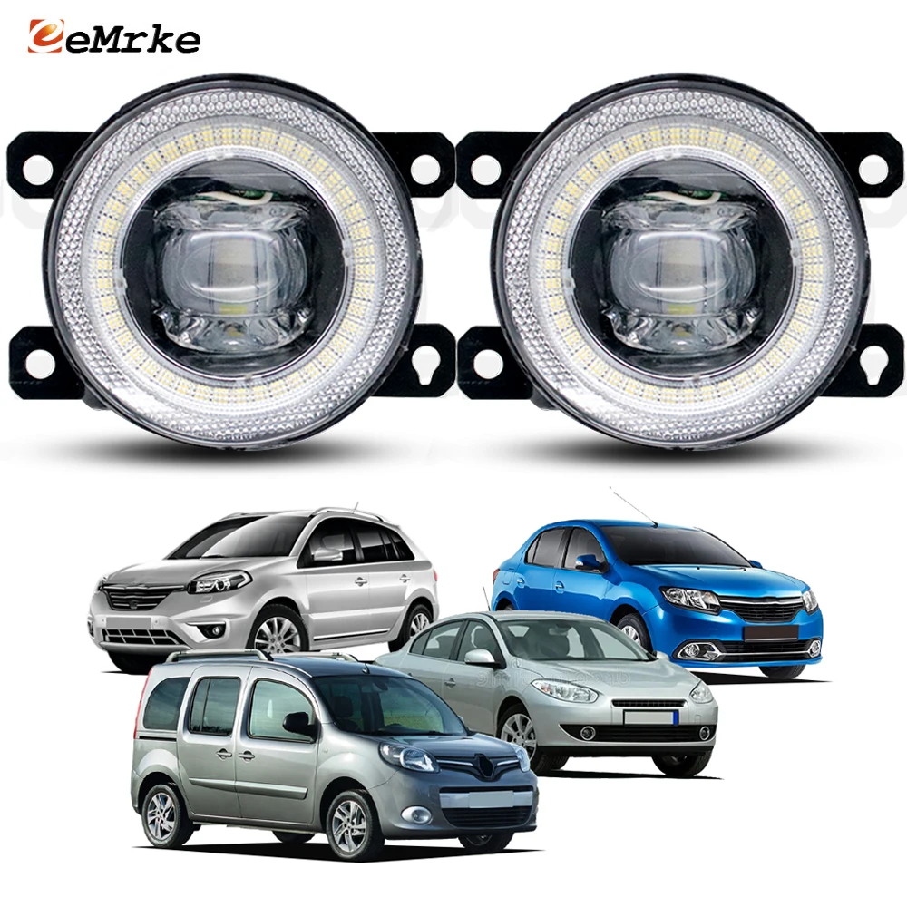 

Внешние светодиодные противотуманные фары для Renault Fluence Samsung SM3 Kangoo 2008-2023 Koleos Logan Angel Eye, аксессуары для беговых фар дальнего света