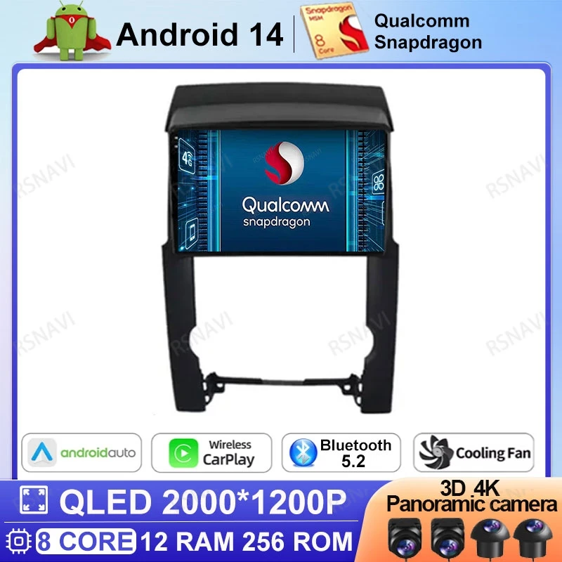 Radio samochodowe Android 14 dla KIA Sorento 2009-2012 Odtwarzacz DVD Viedo Stereo Nawigacja multimedialna 5G WIFI Bezprzewodowy Carplay Auto GPS