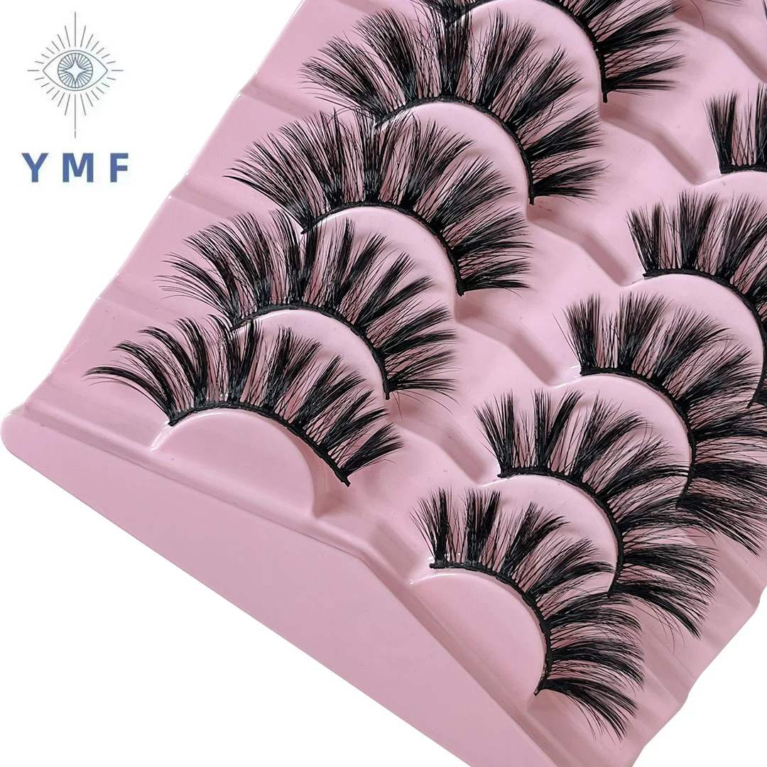 8 Pairs of Explosive Chemical Fiber False Eyelashes are Multi-Layered Thick, Three-Dimensional Messy and Fluffy Eyelashes