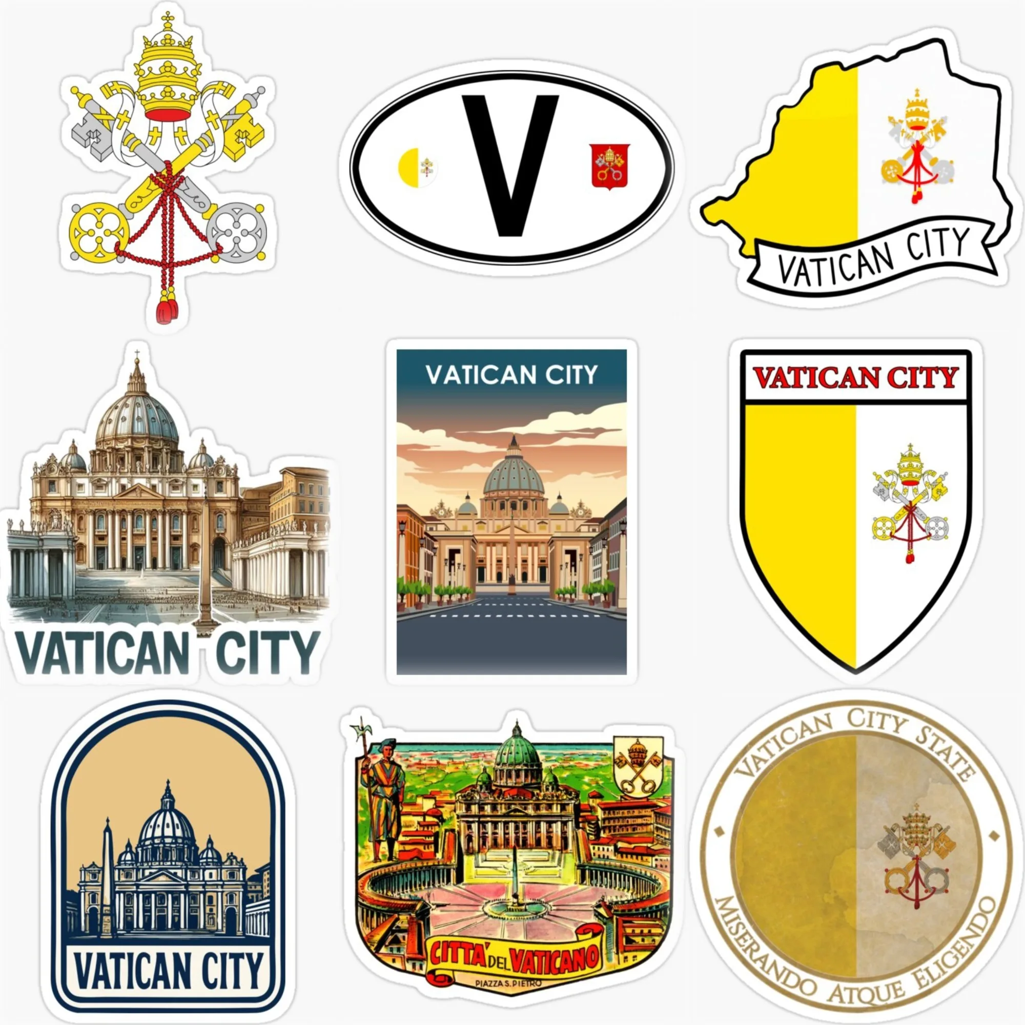 

ПДВ Ватикан город флаг карта церковная эмблема креативная наклейка мотоциклетный шлем автомобиль велосипед наклейка аксессуары настраиваемый размер