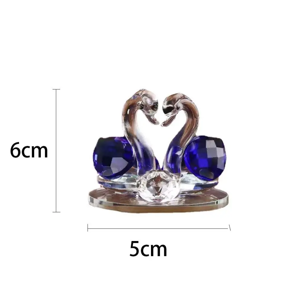 Beautiful Glass Home Decoration, Cute Swan Statue, Home Decoration, Dining Table Family Collection Gift, Home Crystal Decoration view 5