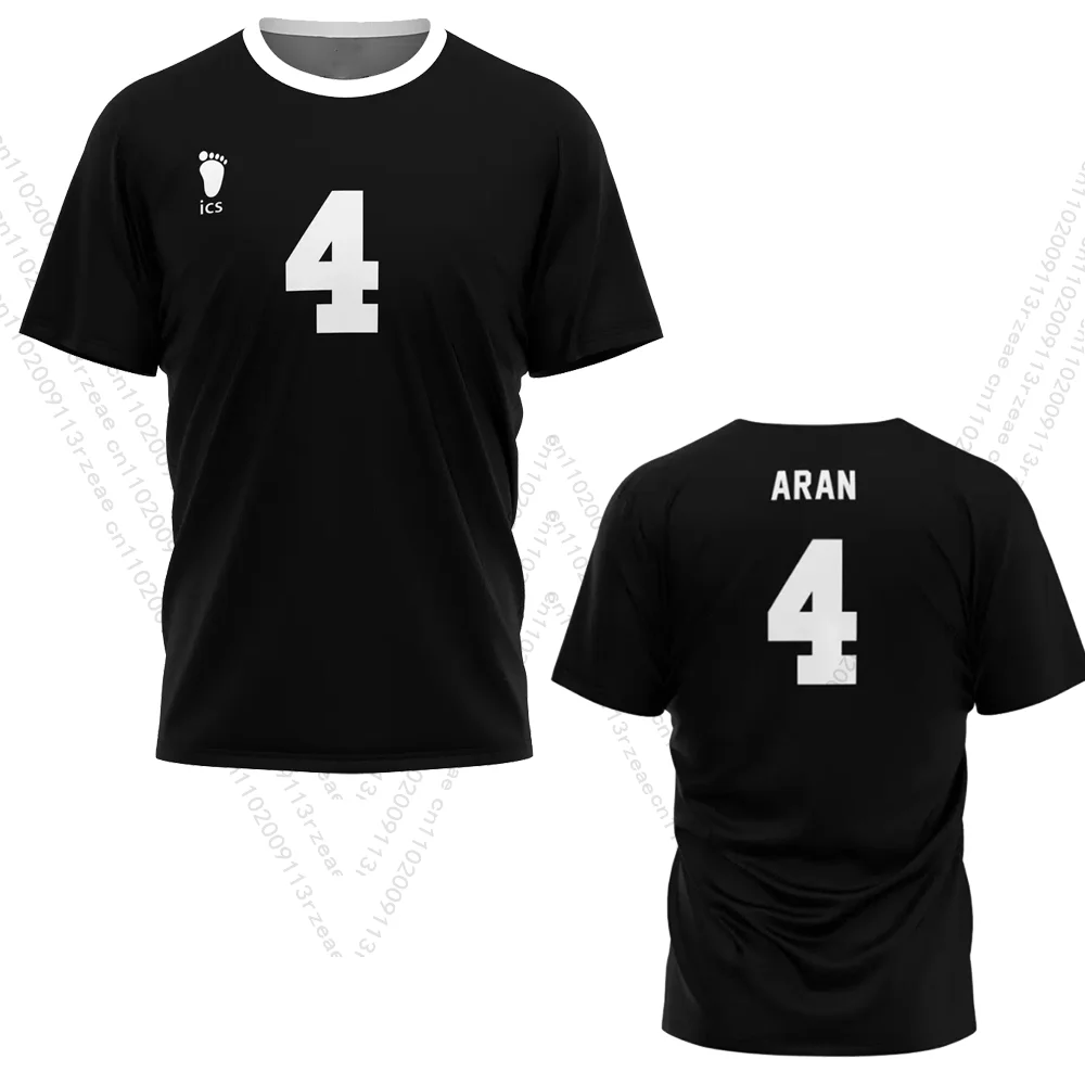

Аниме Haikyuu Inarizaki High School Uniform Aran # Костюм для косплея 4, мужская футболка для мальчиков, волейбольные майки, быстросохнущая спортивная одежда