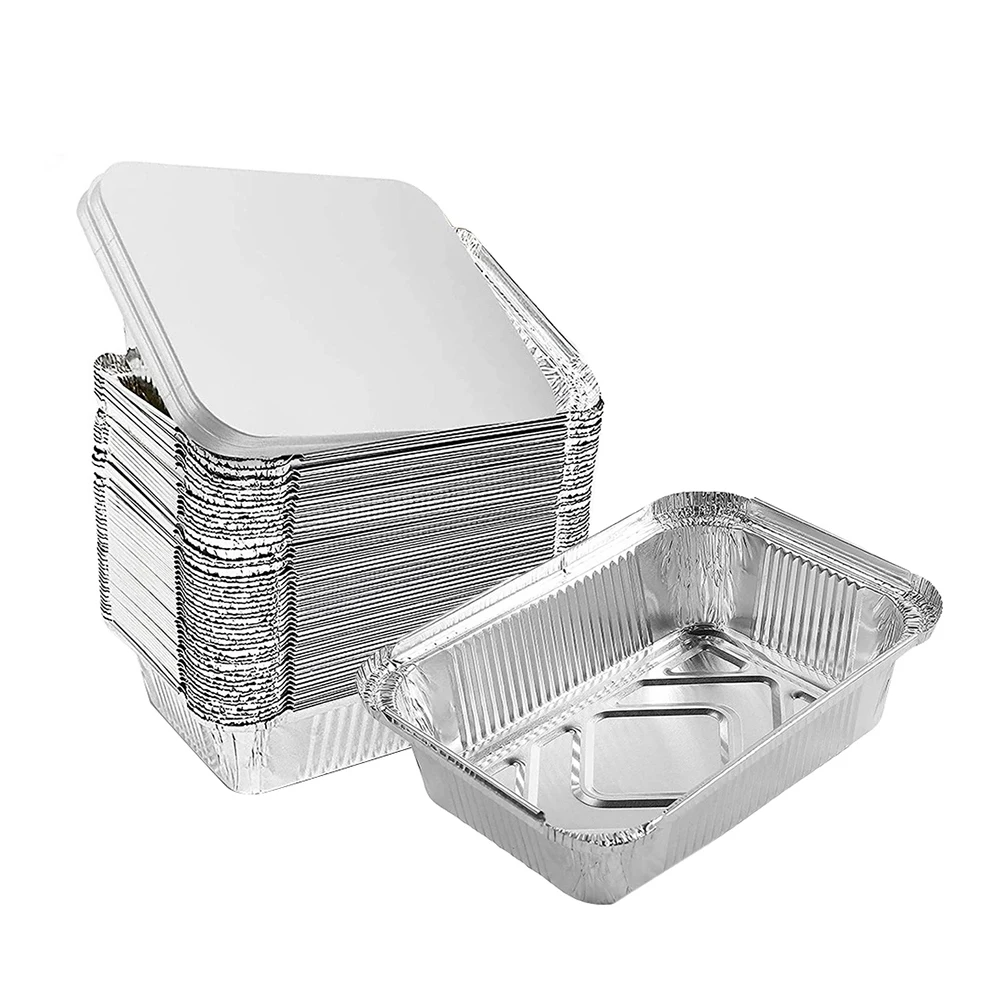 

Aluminum Pan Disposable 30-Pack,Tin Foil Pans with Lid Recyclable,Deep Pans Tin Food Storage for Cooking/Baking/Takeout