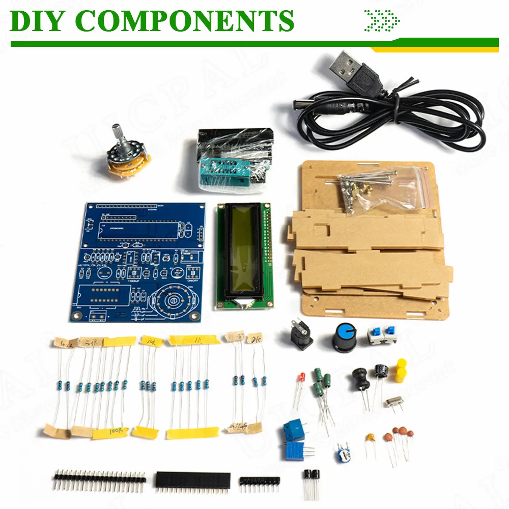 Tester indukcyjności pojemnościowej elektroniczny zestaw zrób to sam wyświetlacz pomiaru częstotliwości PCB DIY lutowanie projekt praktyka lutowania