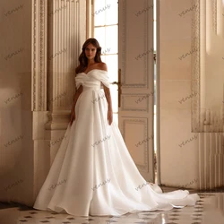 Graceful Wedding Dresses A-Line Tulle Bridal Gowns Off Shoulder Robes For Formal Party Glamorous Vestidos De Novia Customized