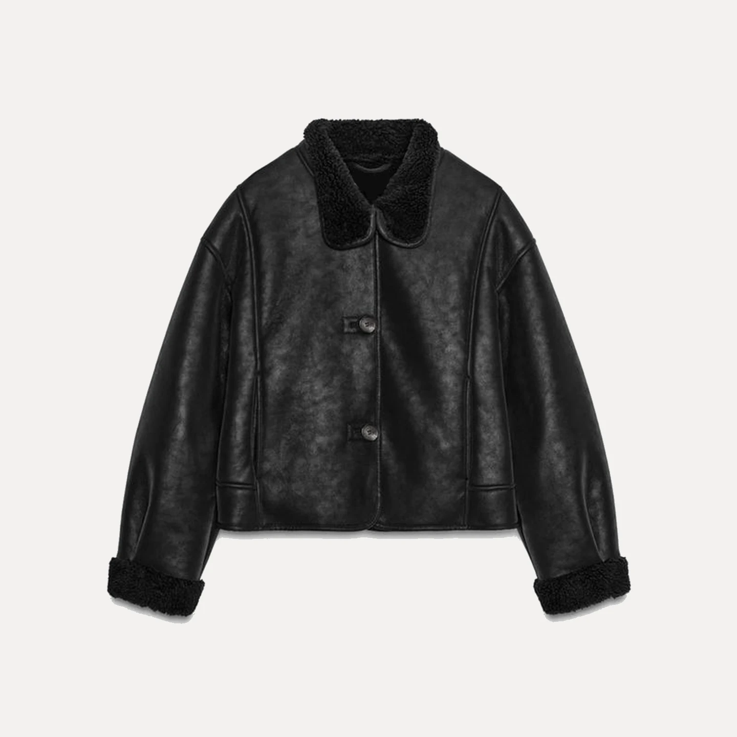 معطف Z للسيدات من الجلد الصناعي على الوجهين Jaet Faionable Personali لخريف 2025 للتنقل معطف فضفاض طويل Sve #5