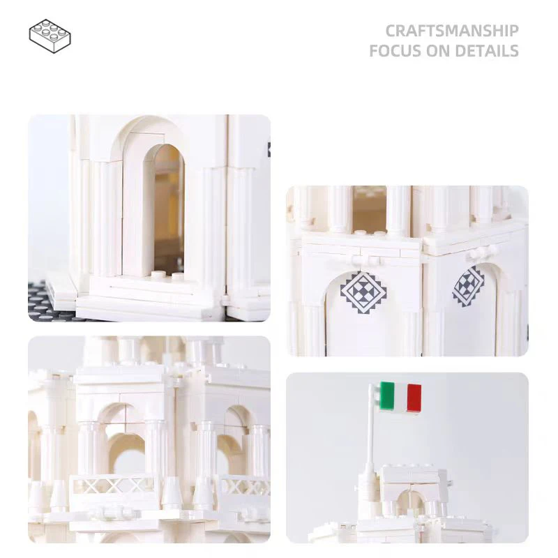 Décennie s de construction de la grande architecture de renommée mondiale pour enfants, mini briques de diamant bricolage, jouets en briques, tour de Pise, Italie, LeDIY, cadeau