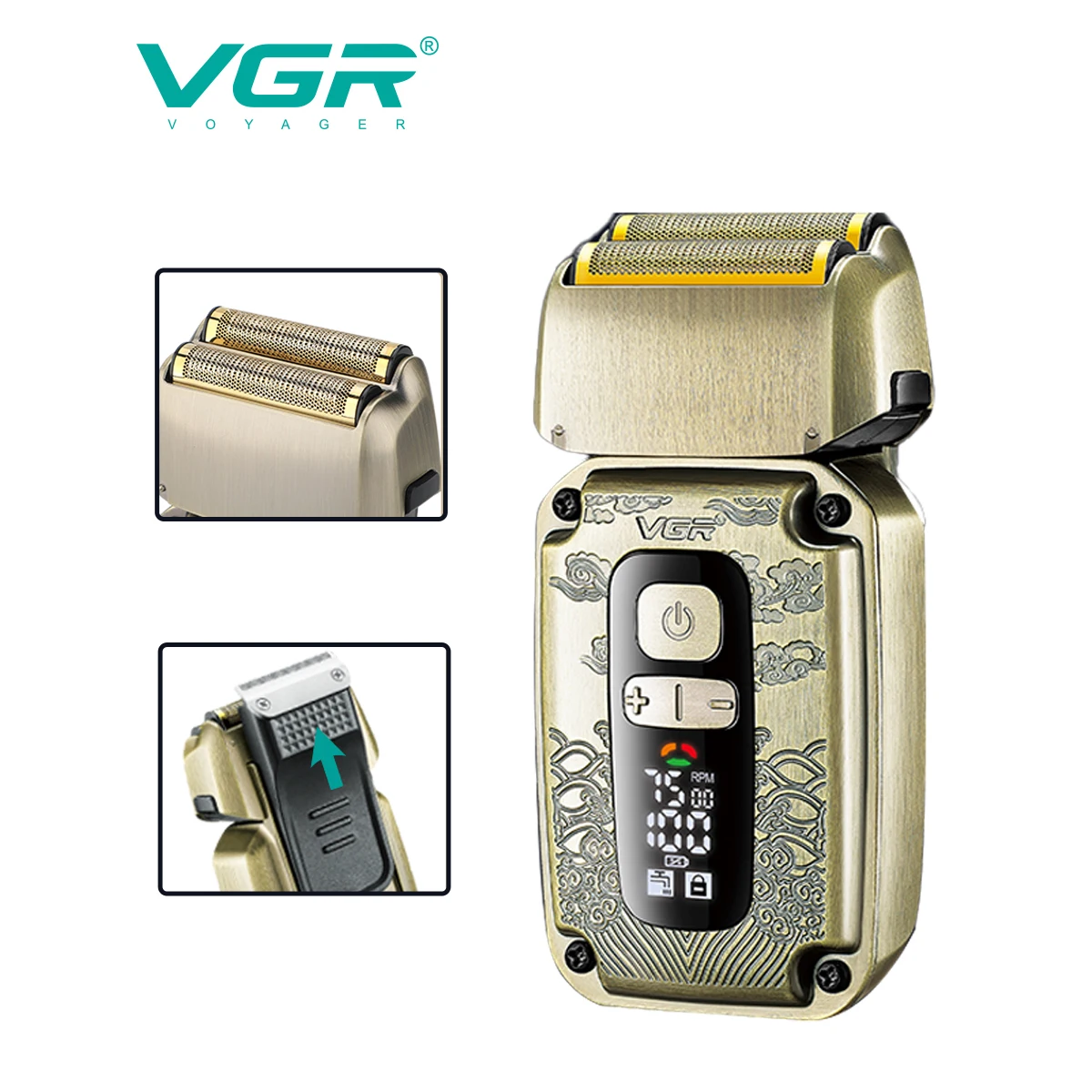 VGR 3 in 1 Professional Hair Trimmer Electric Shaver Set Men\'s Beard Trimmer Hair Clipper Hair Cutter Machine Grooming Tools