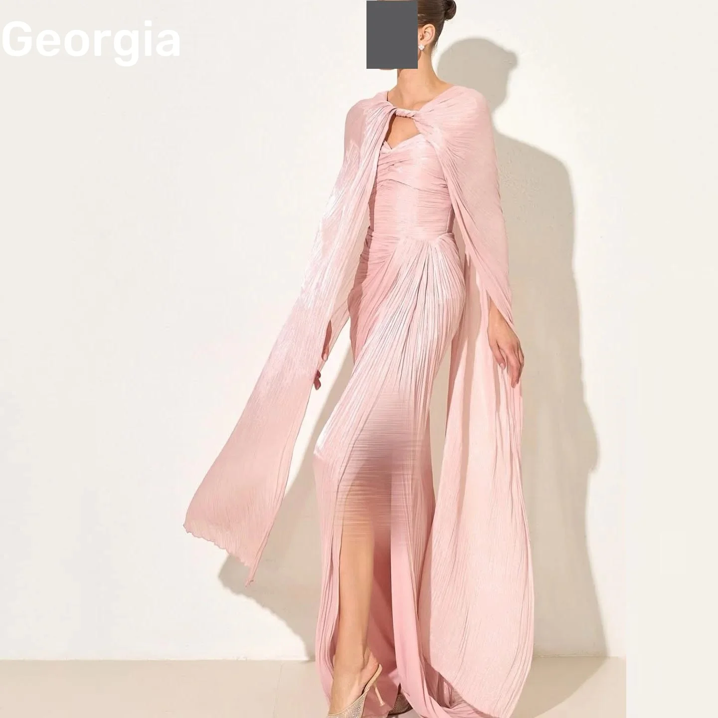 

Роскошное вечернее платье с рюшами на заказ в Дубае, трапециевидное платье с разрезом на бретелях, женское элегантное роскошное платье длиной до пола на молнии فستان حفلا