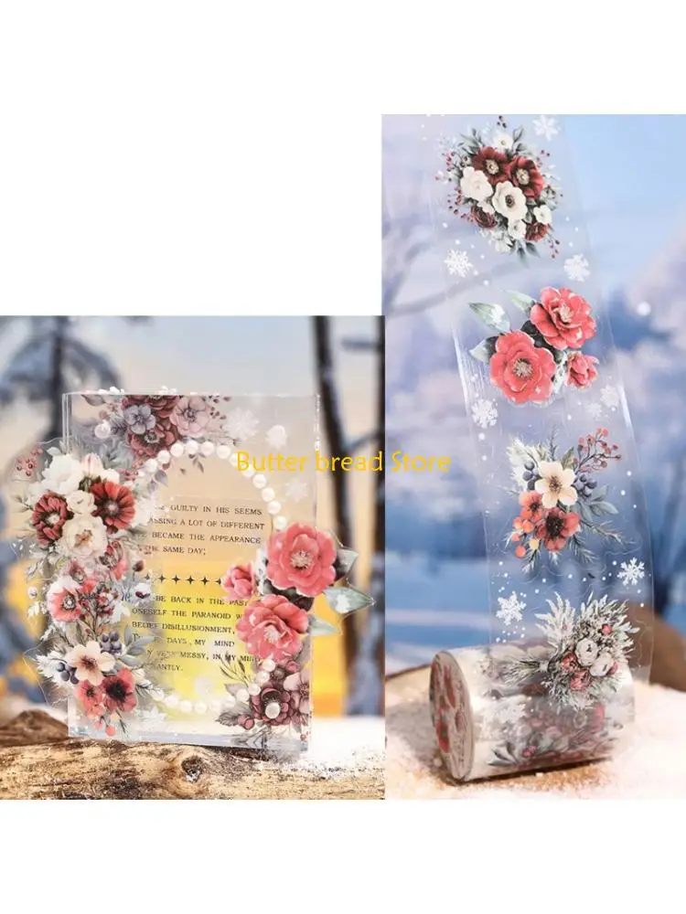 

W89C Зимний цветок наклейка водостойкая клейкая наклейка для домашних животных для скрапбукинга журнал чехлы для телефонов для