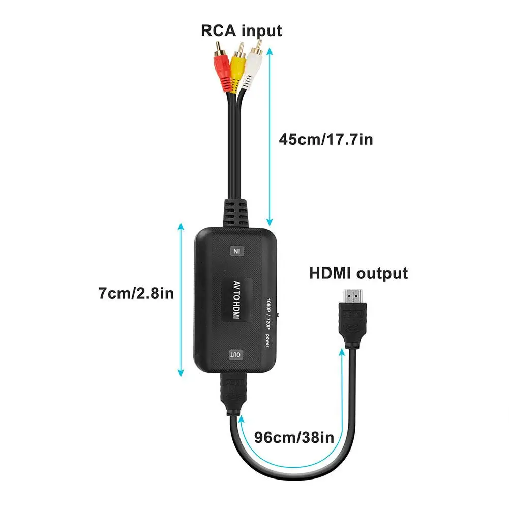1 stücke Video Adapter 1080P Konverter RCA zu HDMI Kabel HD Link Kabel Audio Kabel HDMI Konverter AV zu HDMI Adapter 2026