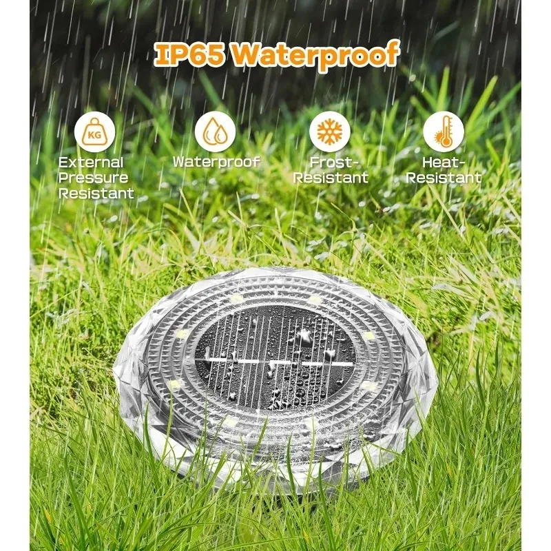 Solar Underground Light LED Light IP65 Waterproof Deck Light Path Garden Landscape Outdoor Decoration