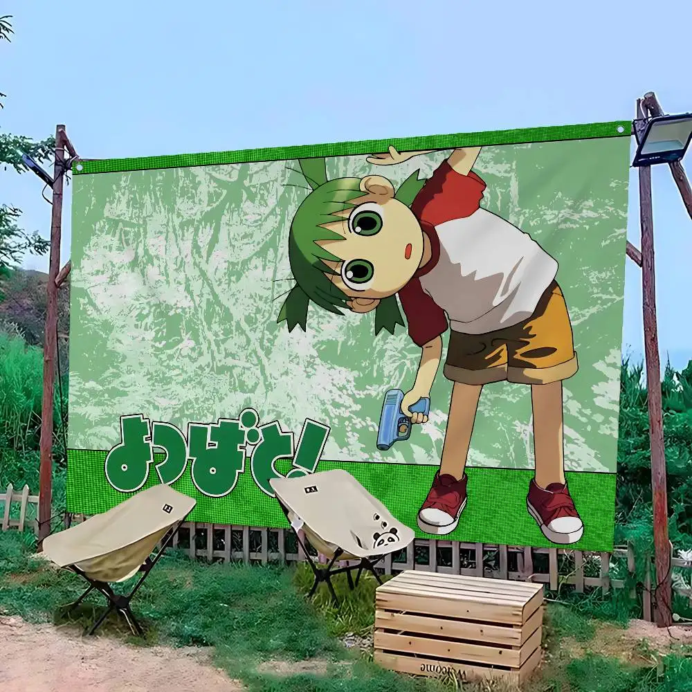 Anime Y-Yotsuba Sweet Classic Movie Creative Pattern Hanging Flag Polyester Printed Banner Hand Pulled Flag