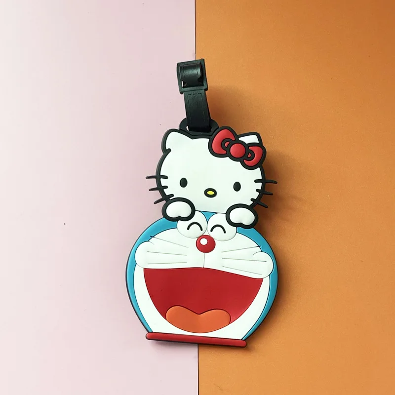 أنيمي سانريو ميلودي مرحبا كيتي Kawaii Kuromi علامة الأمتعة حقيبة معرف عنوان حامل الأمتعة الصعود ديكور حلية الموضة