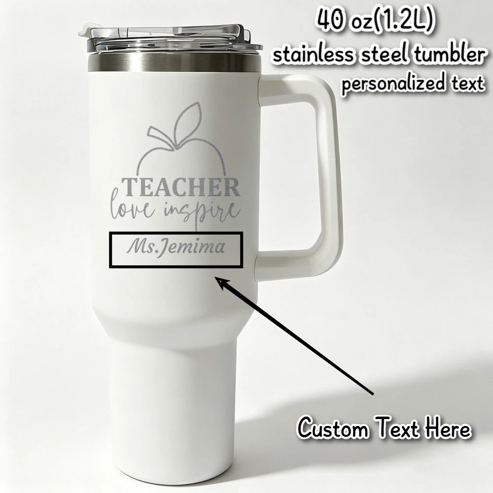 1L Teacher personalized text bottle Stainless steel themo bottle, Thermal mug for coffee Aesthetic water bottle Graduation gift