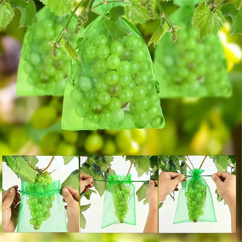 Grow Bag Strawberry Sleeves 50/100pcs Mesh Seeds Vegetabls 30X20cm Grape Bags Protective Organza Breathable Protection