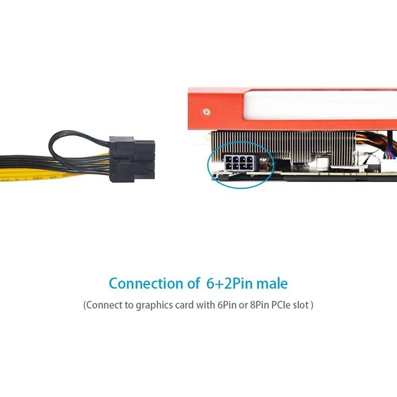 

8 шт., 6 контактов PCI-E на 8 контактов (6 + 2) PCI-E (штекер-штекер), силовой кабель для HP, Серверная коммутационная плата, графические карты для майнинга