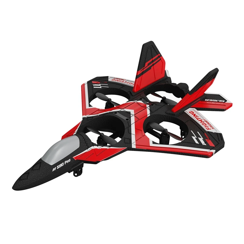 

Remote Control Drone Upgrade Foam Fixed Wing Aircraft With Light Set Height Model Children's Toy Durable Easy To Use - Red