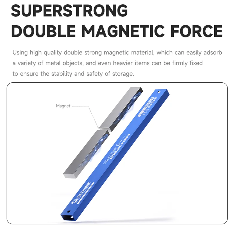 MECHANIC Macnetic Storace Strips MAG25 Strong Double Magnetic Force Stable and Safe for Electric Repair and Iron Tools Storage