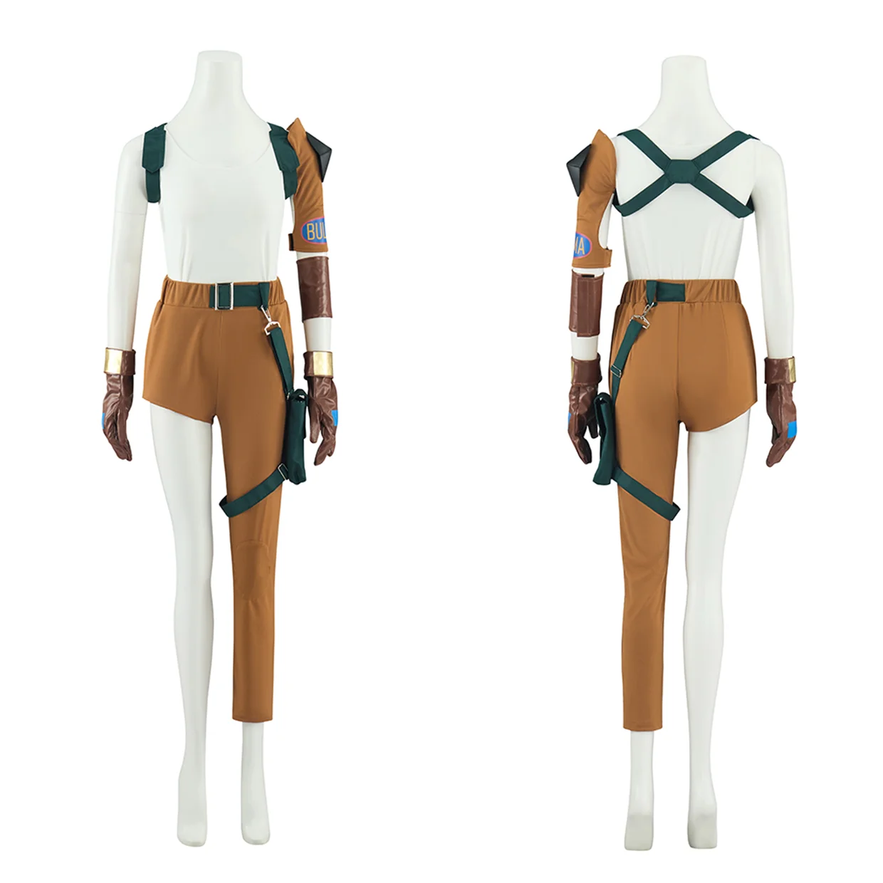 

Anime Bulma Cosplay Unifrom Suit Adult Women Sexy Fighting Top Pants Full Set Halloween Disguies Party Costume