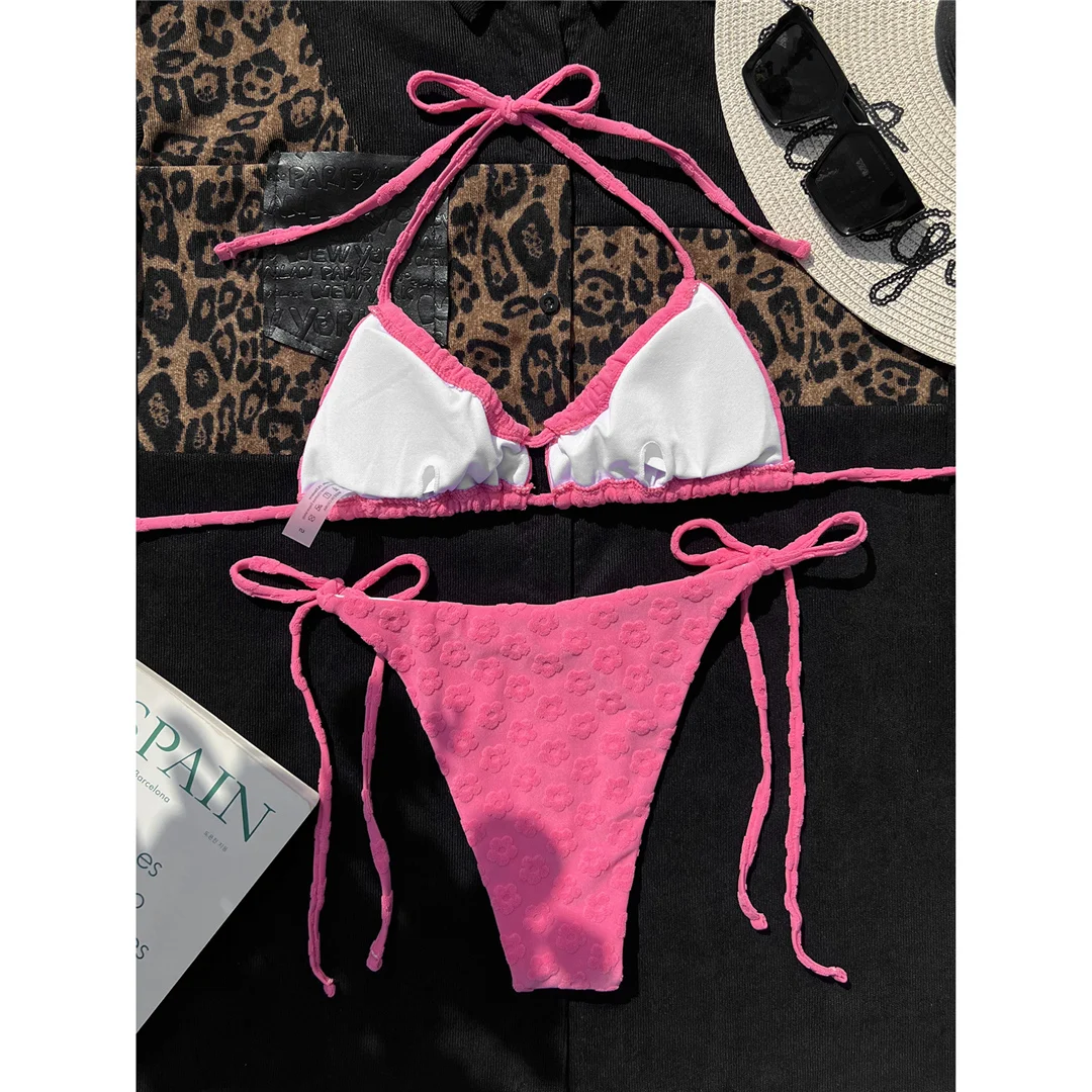 Sexy neuer Neckholder-Bikini mit hohem Beinausschnitt und Polsterung, zweiteiliger Damen-Bikini, Badeanzug, Badebekleidung, Badeanzug, Schwimmanzug V4673 – Detail 13