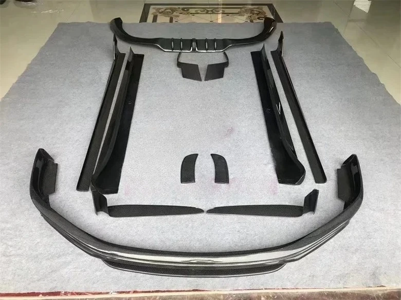 For  992 911 2019-2022 Te-Chart Style Carbon Fiber Body Kit Bumper Front Lip Separator Side Skirt Rear Diffuser Body Kit