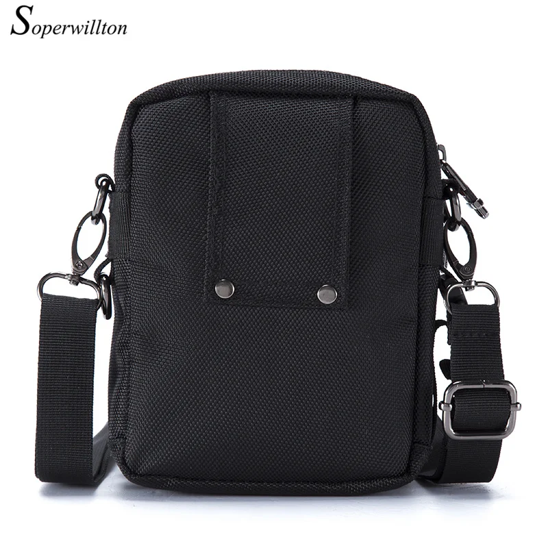 Soperwillton-Bolsa de Ombro Impermeável para Homens, Bolsas Mensageiro Casuais, Bolsa Masculina, Zíper Oxford, Crossbody Pode Ser Equipada com Cinto, #1052