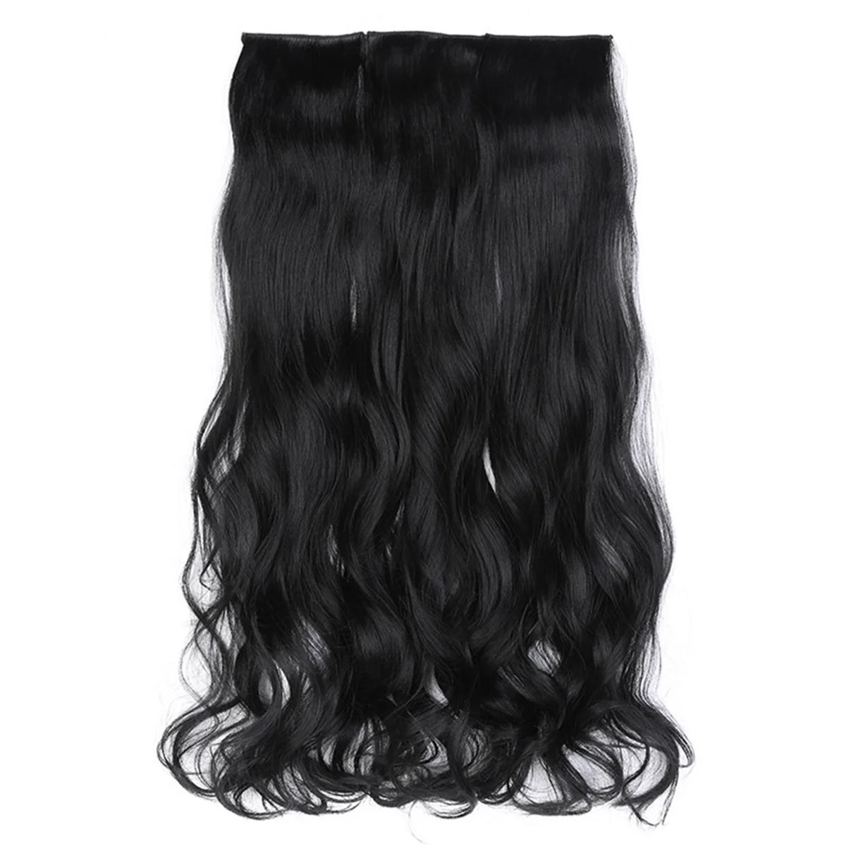 A72Z 65cm Thickened Three-Piece Wig Set Large Wavy Long Curly Wig High Temperature Hair Wire Wig Light Brown Long Wavy Roll B