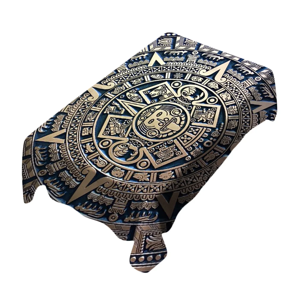 Maya Stone Aztec Solar Calendar Vector Image Of Mexico Tablecloth By Ho Me Lili For Tabletop Decor