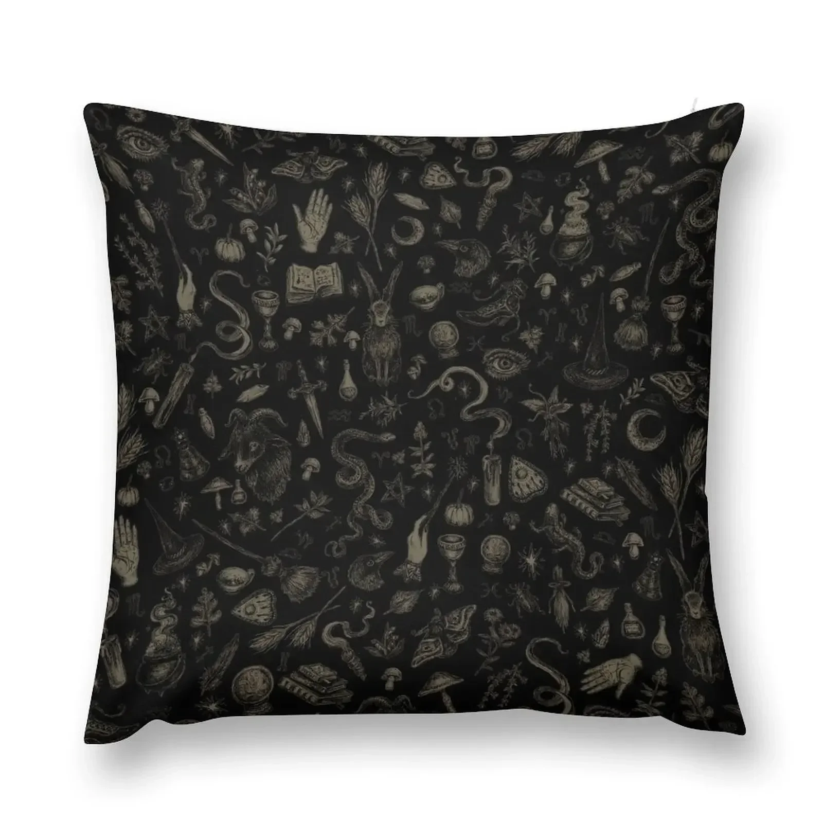 

Just Witch Things (black and beige) Throw Pillow Pillow Cases Decorative pillow pillowcase