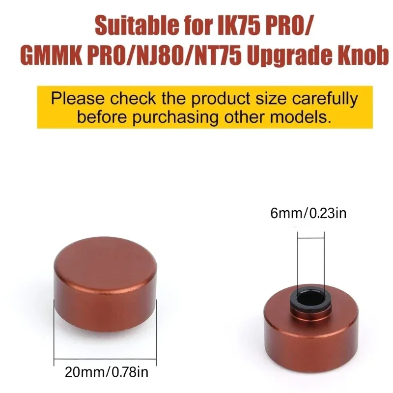 

Round Metal Knob Keyboard F75 IK75 Volume Brightness Adjust Parts Custom Keycaps for Mechanical Keyboard Gaming Accessories