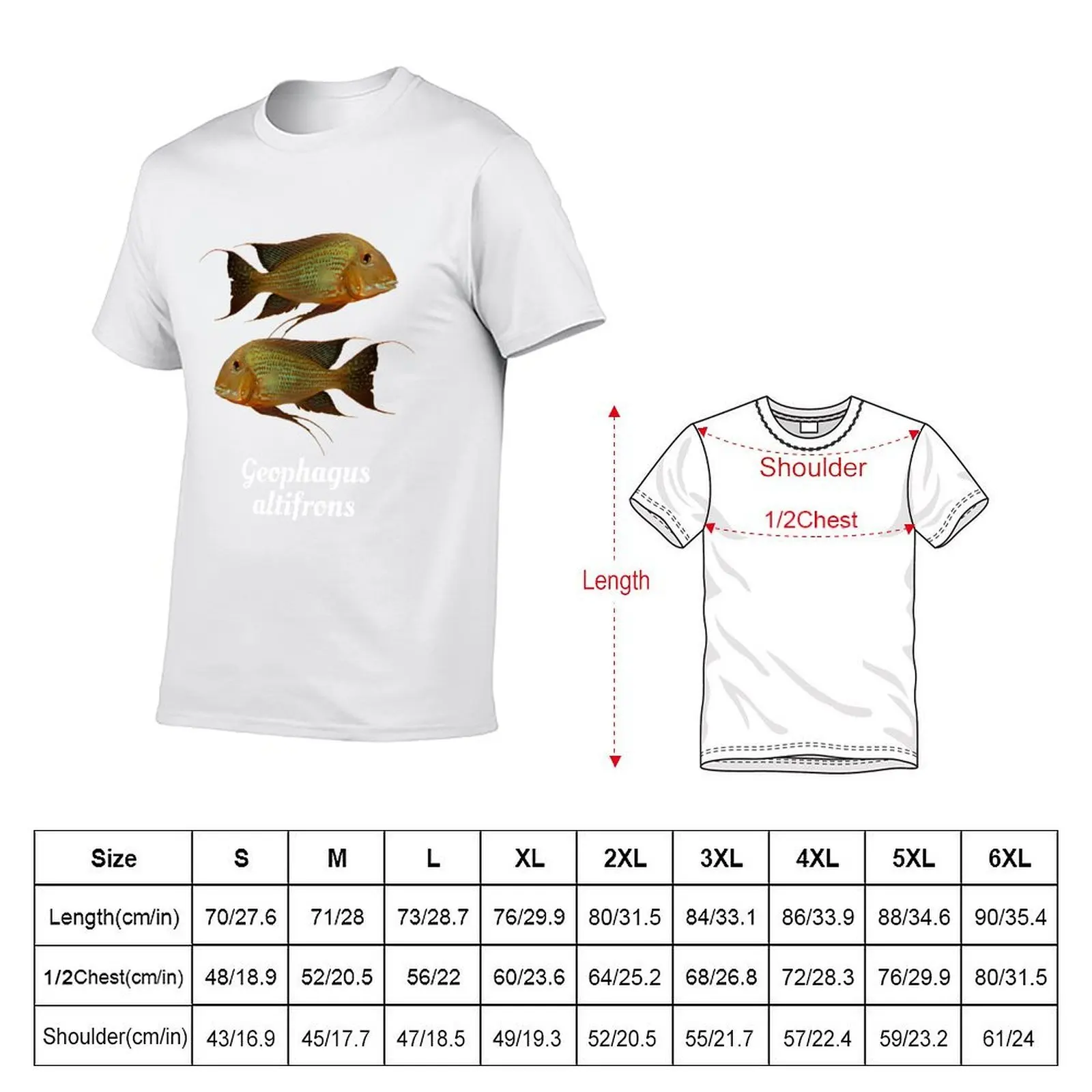 Geophagus altifrons cichlid T-Shirt man tshirt t shirts for man graphic funny T-Shirt