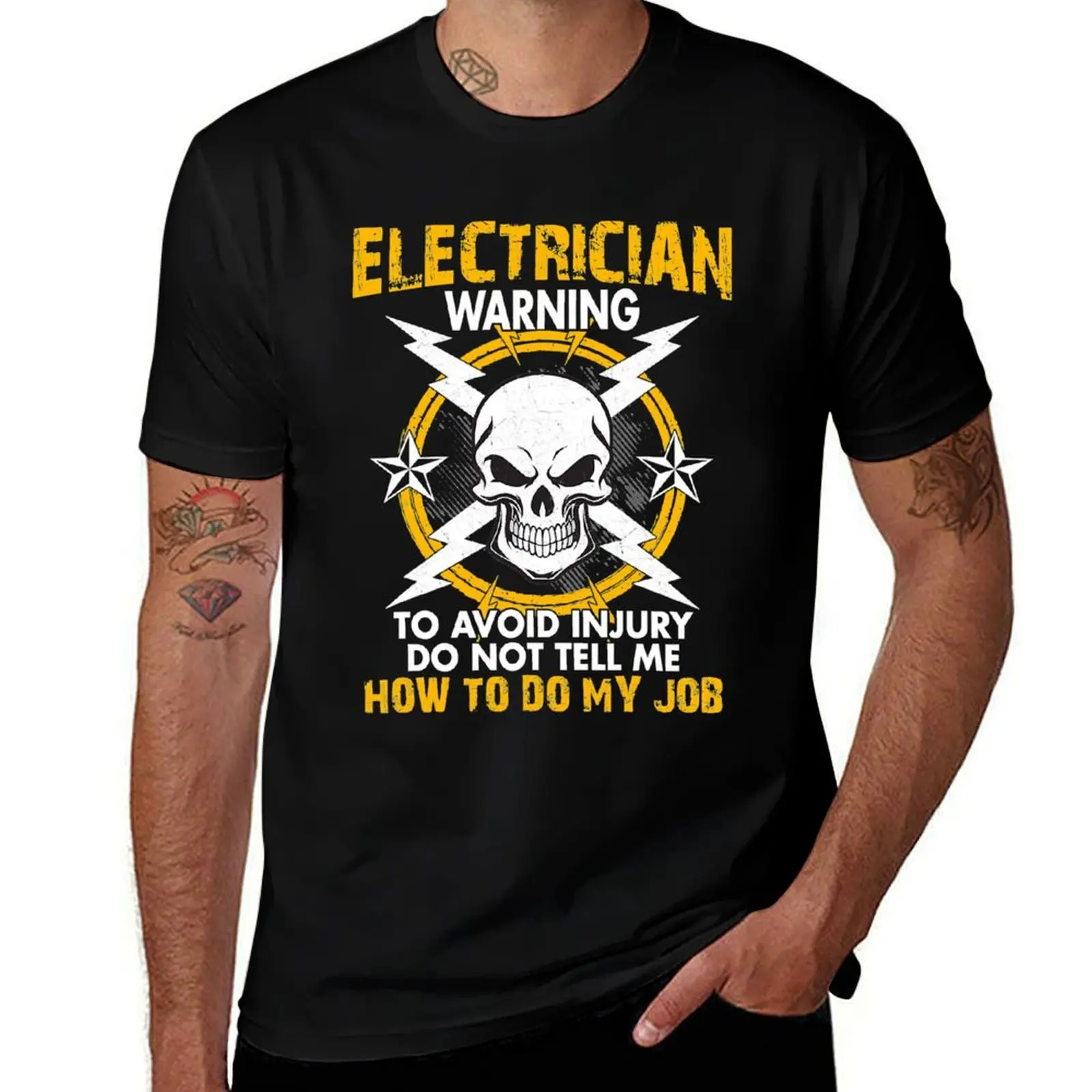 

Electrician Warning Electrical Engineering Worker Funny Gift T-Shirt t shirt man casual graphic t shirts for man T-Shirt
