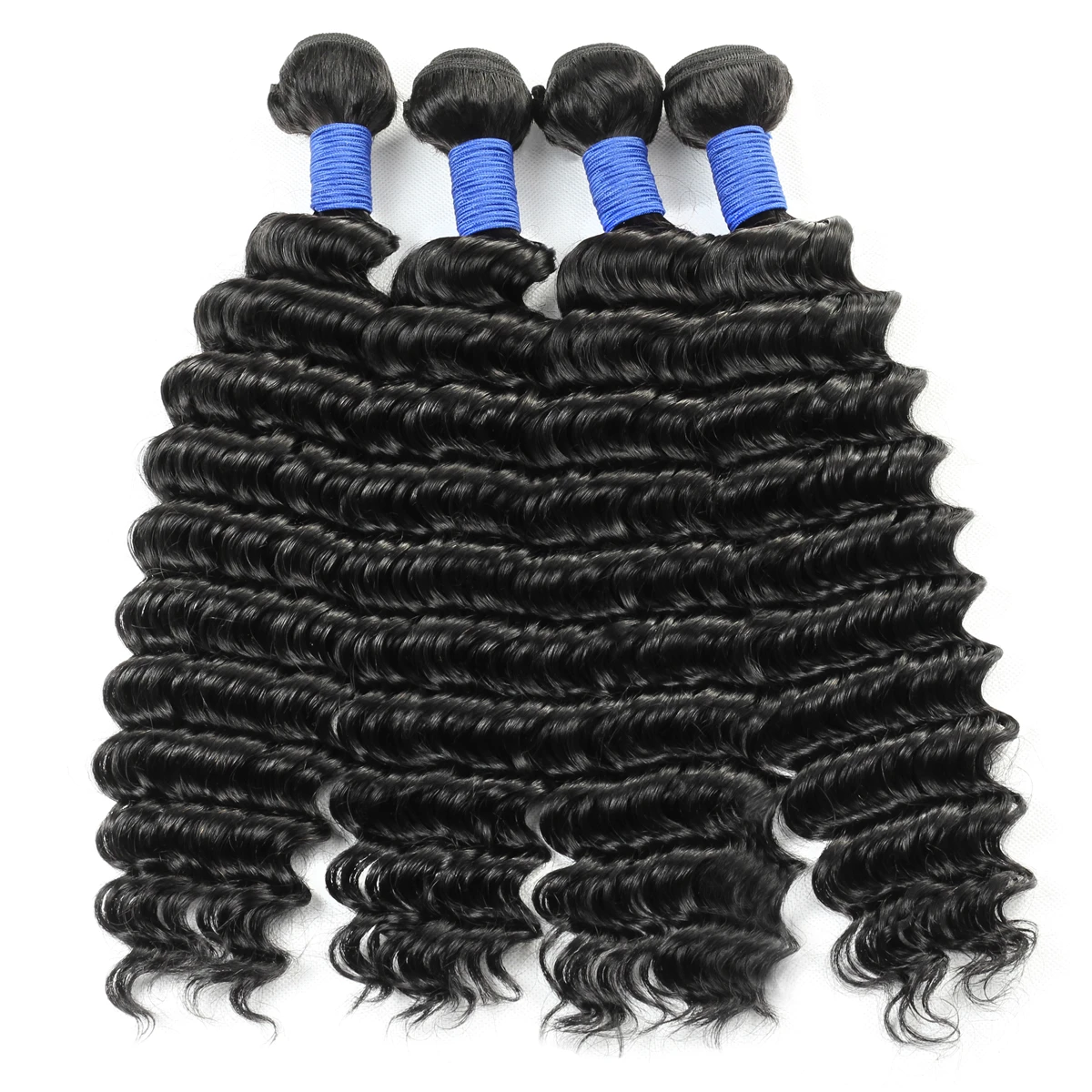 36 38 40 Inch Human Hair Deep Wave Bulk Invisible Braiding Hair Tight & Neat Curly Lightweight No Burden 1/3/4 Bundles 1 Pack For Creative Braided Looks