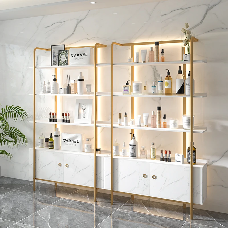 

Современный салон красоты, витрина для косметики, стеллаж для выставки товаров товаров, простой шкаф для маникюрного салона