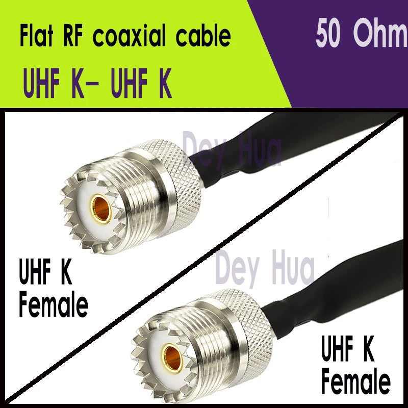 Uhf-uhf SO239 Flat door/window coaxial cable 50 ohm extension cable UHF female head to UHF male head,20CM 30CM 40CM 50CM