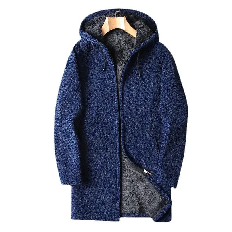 Men's Sweaters Coat Autumn Winter New Hot Warm Zipper Medium Long Cardigan Sweaters Man Casual Knitwear Sweatercoat Mens Clothes