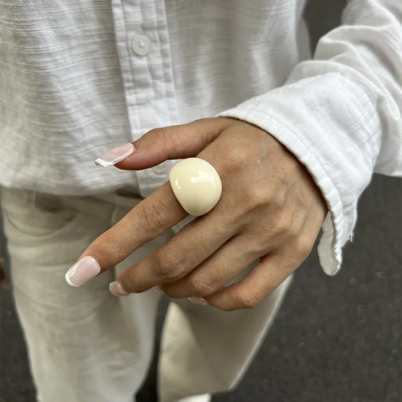 Women's Oversized Multicolour Resin Dome Ring