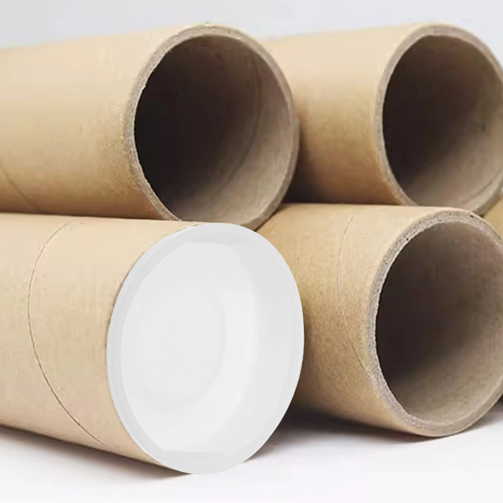 20Pcs Plastic Round End Caps Kraft Shipping Tube Cap Lid for Mailing Tubes Paper Tube Caps Protective Round Plugs view 6