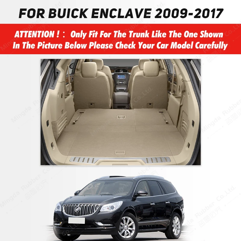 Auto Full Coverage Trunk Mat For Buick Enclave 2009-2017 16 15 14 13 12 11 10 Car Boot Cover Pad Interior Protector Accessories