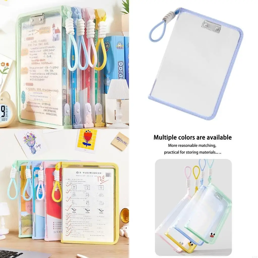 

Прозрачная папка из ПВХ с ручкой, водостойкий органайзер для документов, сумка для хранения файлов на молнии для школьных