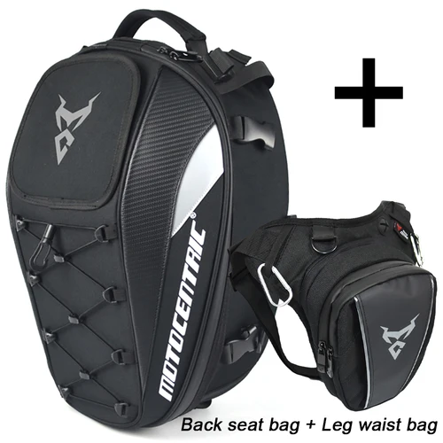 Imagen 1 del producto MOTOCENTRIC-bolsa trasera impermeable para motocicleta, bolsa multifunción para asiento trasero, alta capacidad, lateral para pierna